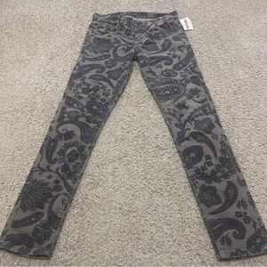 Citizens of Humanity - Thompson Rise Skinny Paisley Patterned Gray Jeans 29